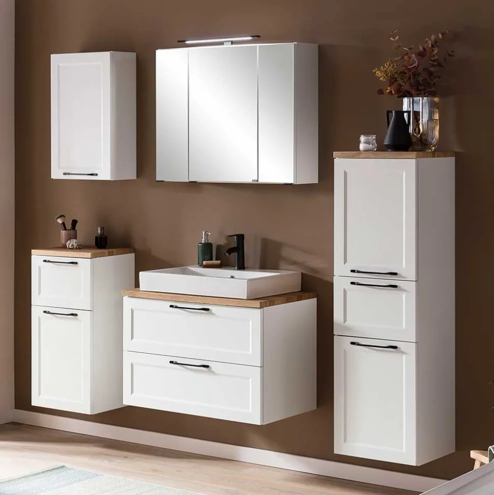 Waschtisch mit Becken in Weiß - Gyatso