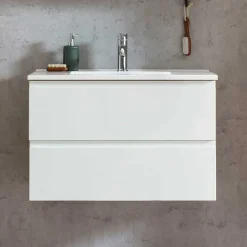 Waschtisch mit Einlasswaschbecken in Weiß - Eight