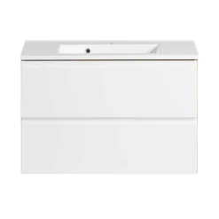 Waschtisch mit Einlasswaschbecken in Weiß - Eight