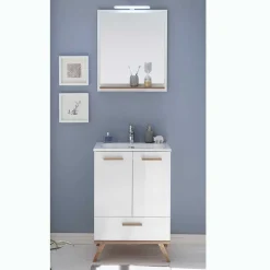 Waschtisch und Spiegel Set - Timur (zweiteilig)