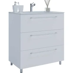 Waschtisch und Spiegelschrank in Weiß - Ipsum (zweiteilig)