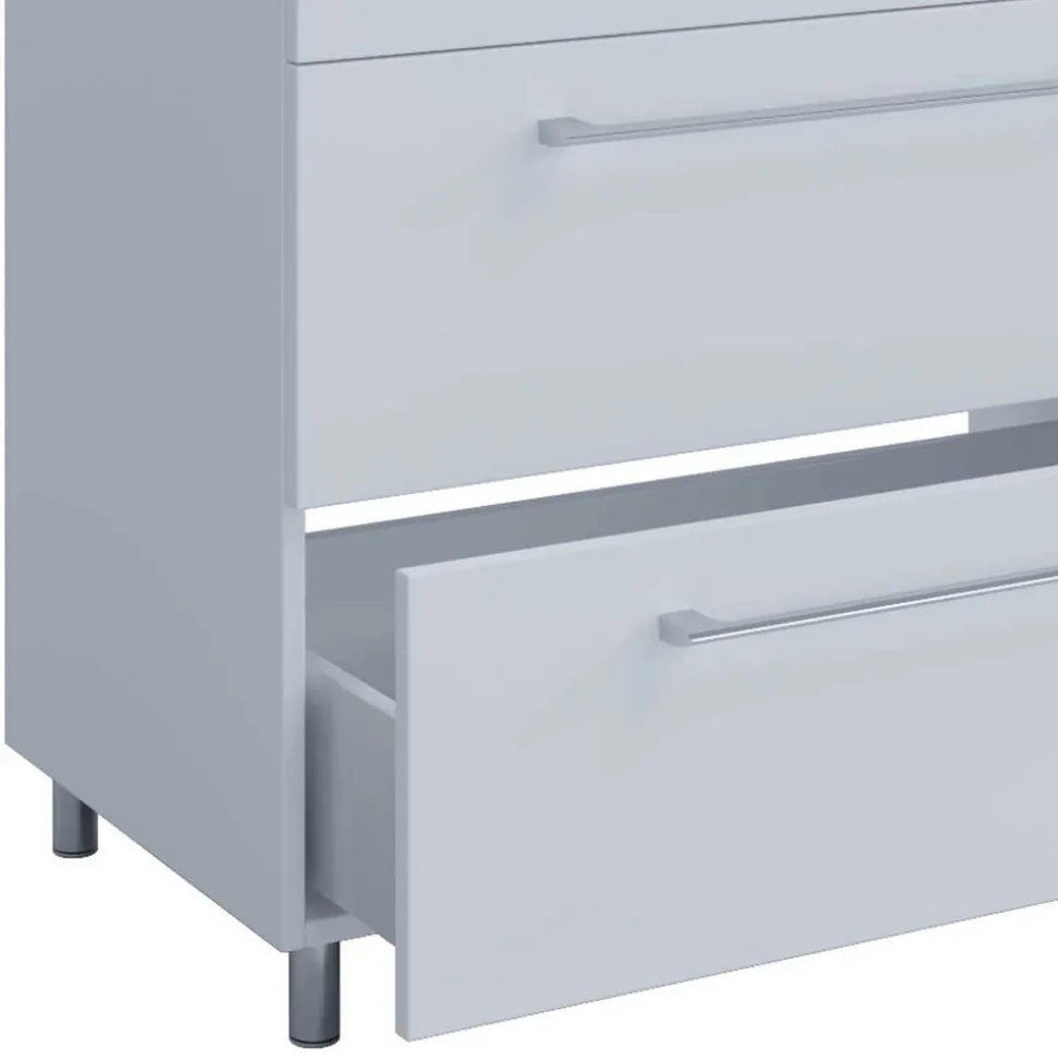 Waschtisch und Spiegelschrank in Weiß - Ipsum (zweiteilig)