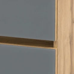 Waschtisch Wandkonsole in Grau & Wildeiche - Anviletca