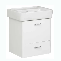 Waschtischkonsole mit Becken in Weiß - Yennja