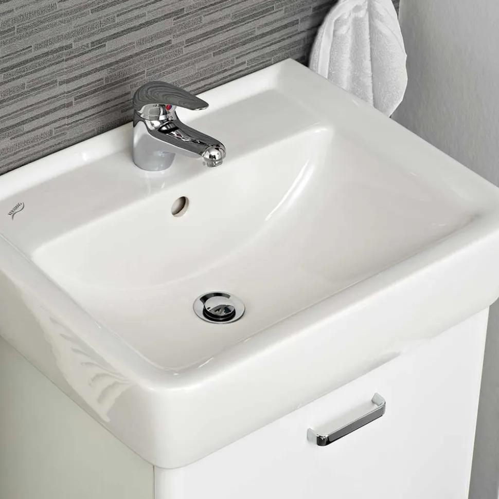 Waschtischkonsole mit Becken in Weiß - Yennja