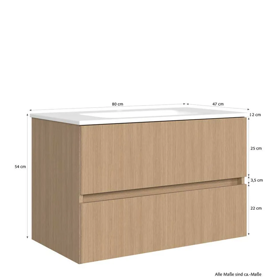 Waschtischkonsole mit Einlasswaschbecken - Vibulam