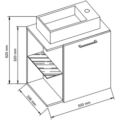 Waschtischkonsole mit Tür und Regal - One