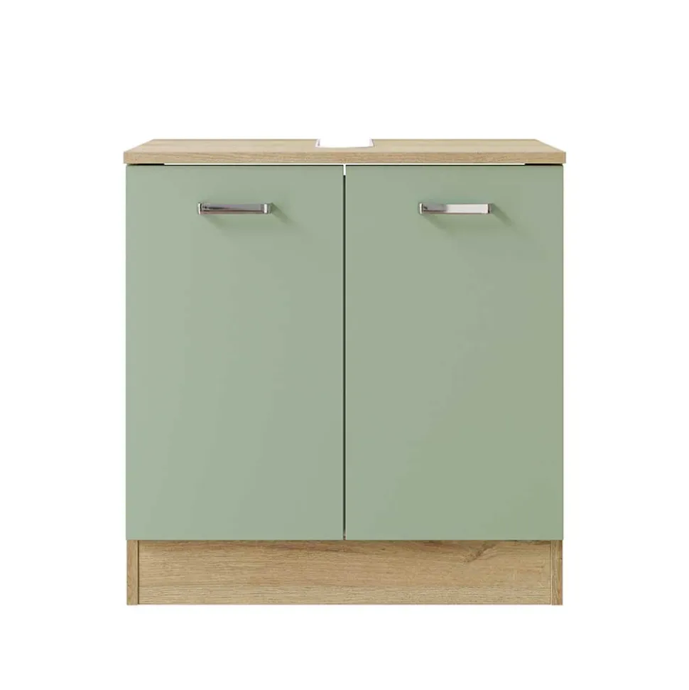 Waschtischschrank in Graugrün und Eiche Optik - Spiritana