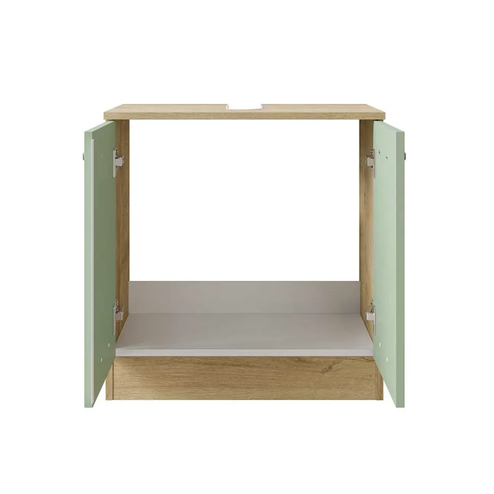 Waschtischschrank in Graugrün und Eiche Optik - Spiritana