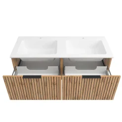 Waschtischschrank mit Doppel-Einlassbecken - Crystoga