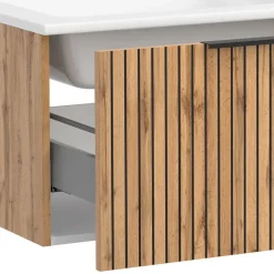 Waschtischschrank mit Doppel-Einlassbecken - Crystoga