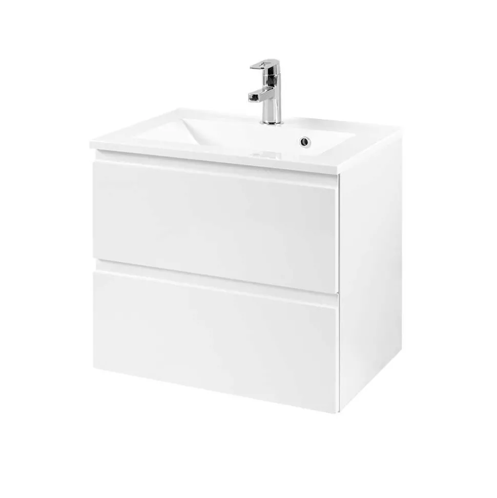 Waschtischunterschrank Concetada in Hochglanz Weiß