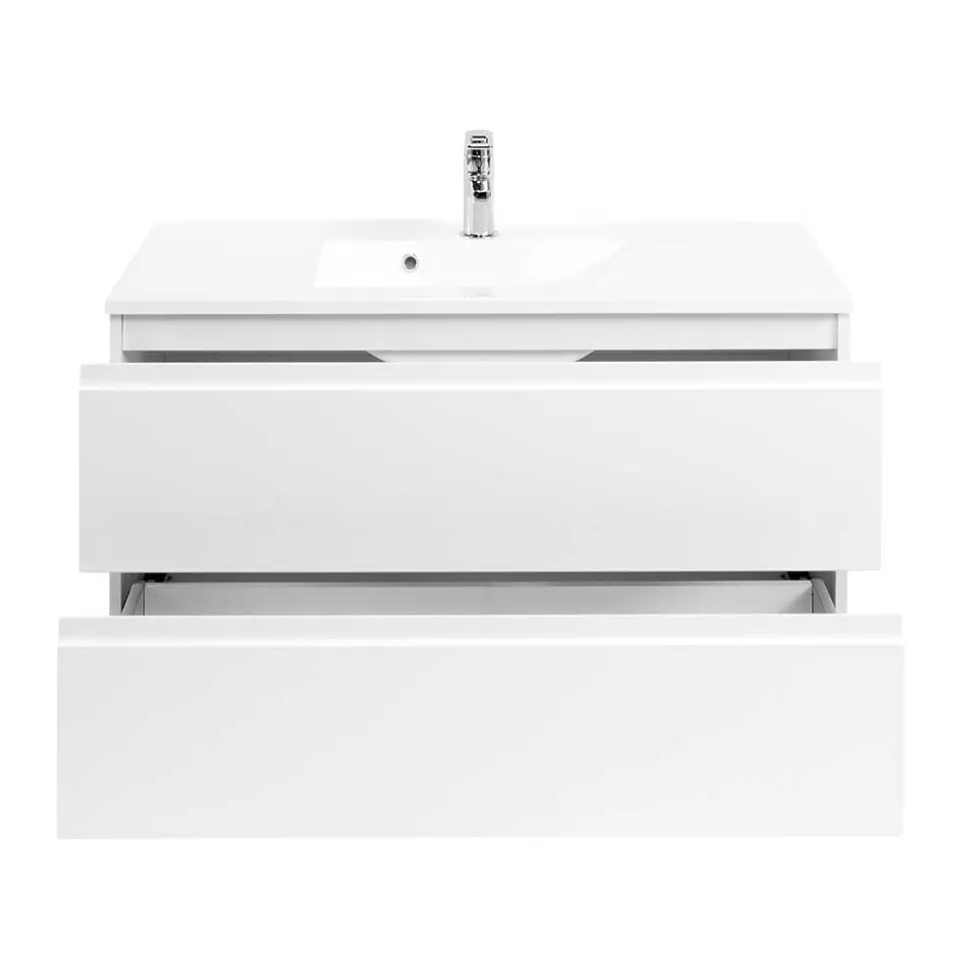 Waschtischunterschrank Concetada in Hochglanz Weiß