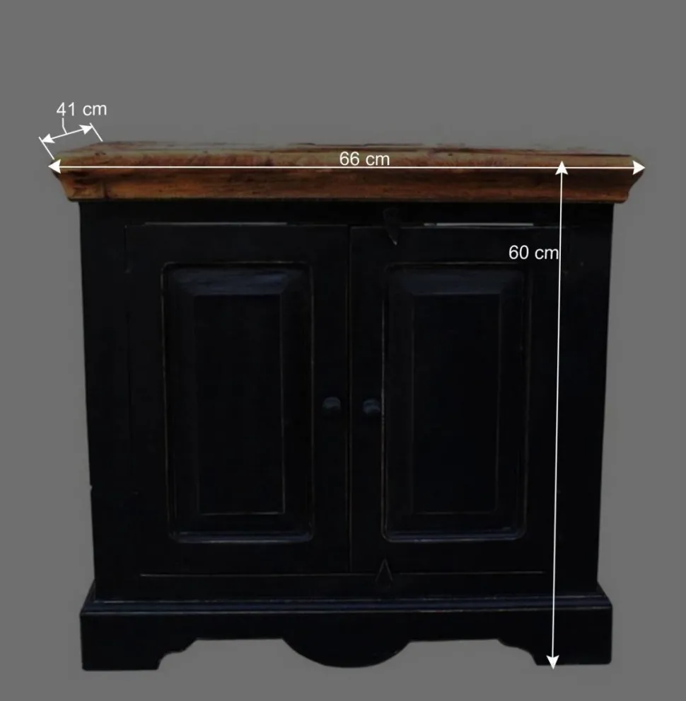 Waschtischunterschrank Sentiments in Schwarz Mangobaum