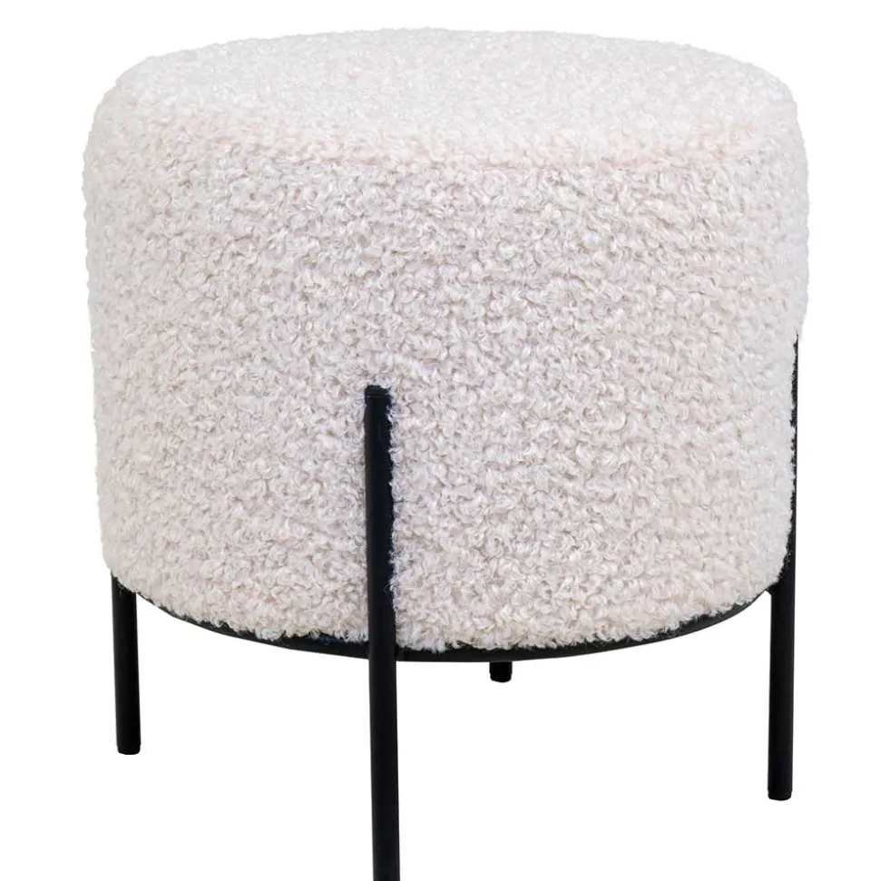 Webplüsch Hocker in Weiß - Janluca