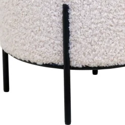 Webplüsch Hocker in Weiß - Janluca