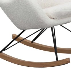 Webstoff Schaukelstuhl in Weiß - Dario