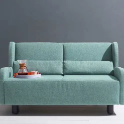 Webstoff Schlafsofa in Petrol Blau - Fancya