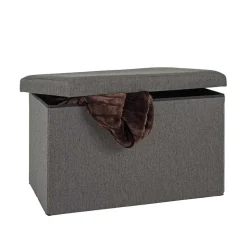 Webstoff Sitztruhe in Anthrazit - Toscana (6er Set)