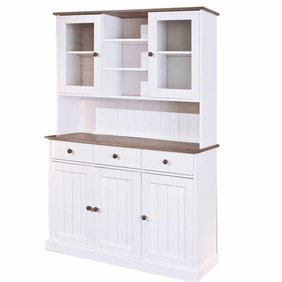 Weiß Brauner Buffetschrank aus Kiefernholz - Vatina