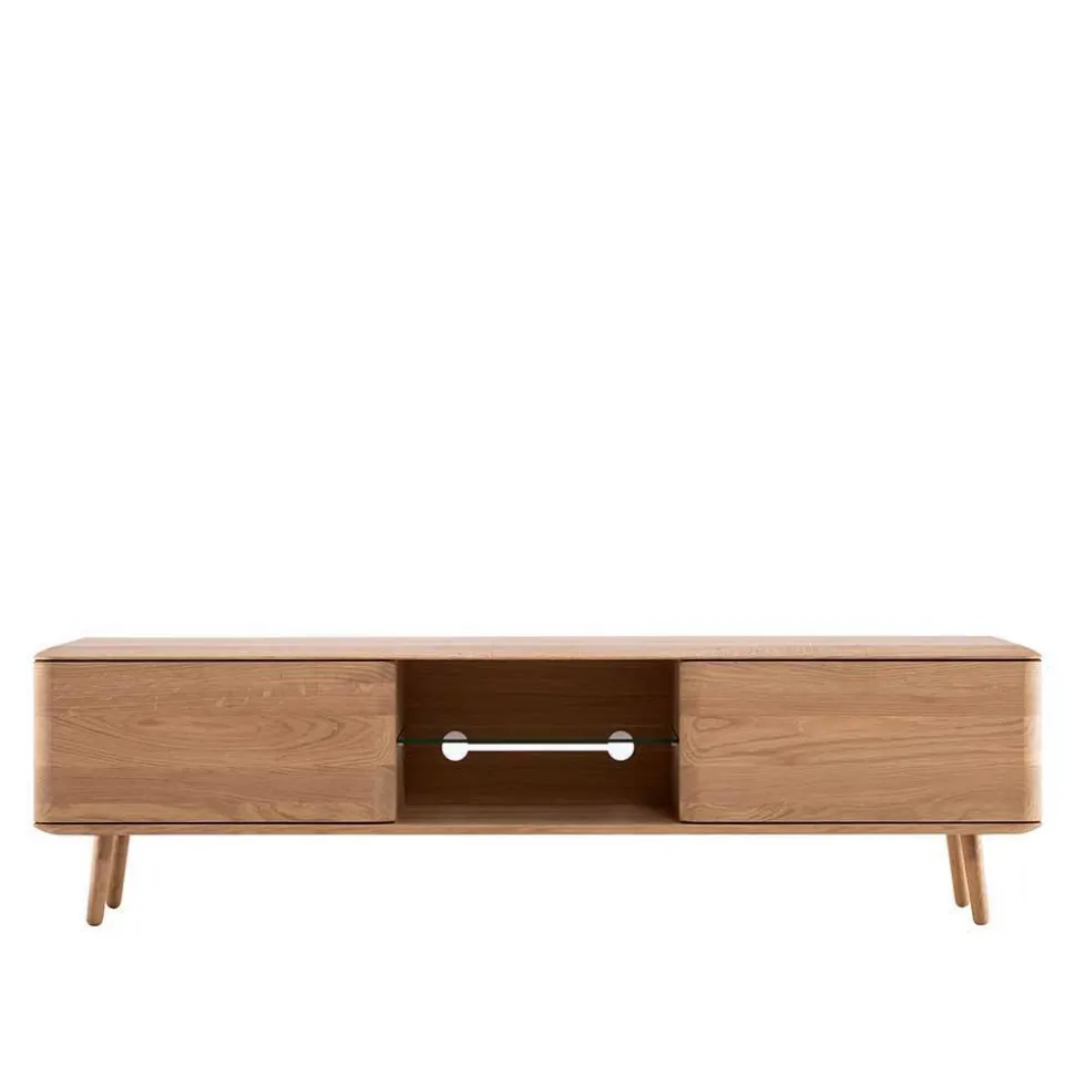 Weiß geöltes TV Board aus Eiche Massivholz - Bakaras