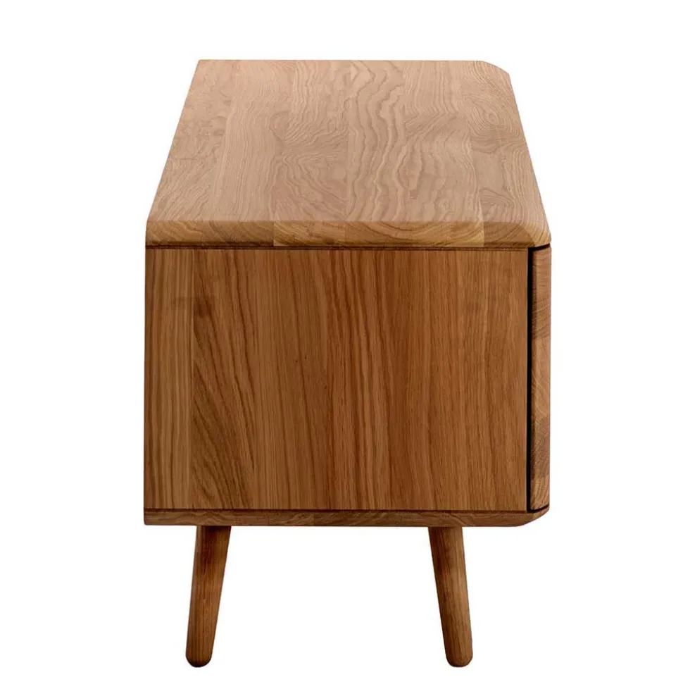 Weiß geöltes TV Board aus Eiche Massivholz - Bakaras