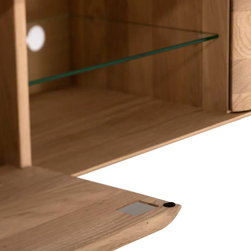 Weiß geöltes TV Board aus Eiche Massivholz - Bakaras