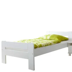 Weiß lackiertes Holzbett günstig - Jean