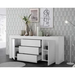 Weiß lackiertes Sideboard mit 184 cm Breite - Mikes I