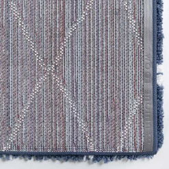 Weicher Läufer Teppich mit Hochflor in Blau - Tanko