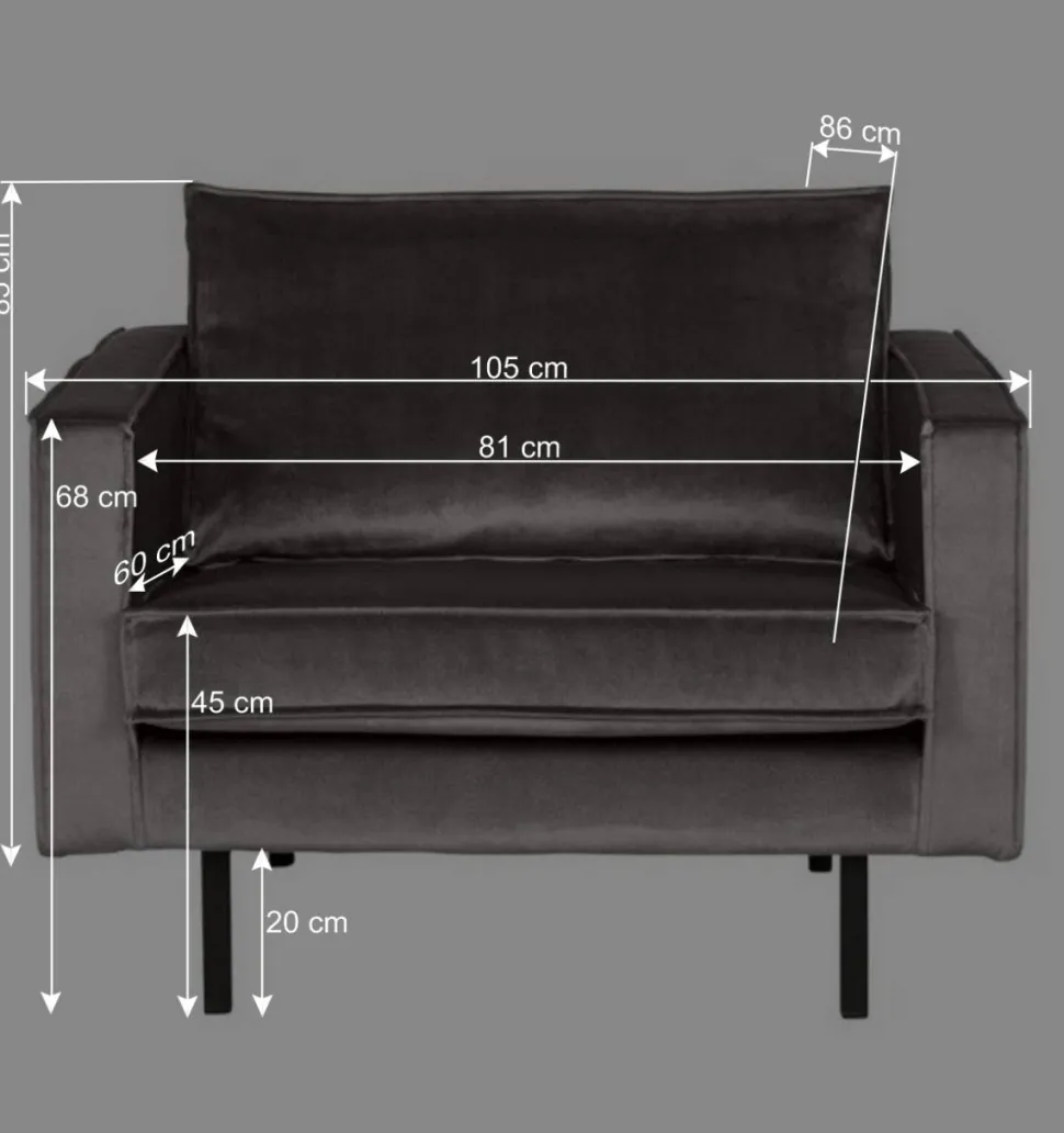 Weicher Sessel im kantigen Retro Design Nustra mit Samt Gelb