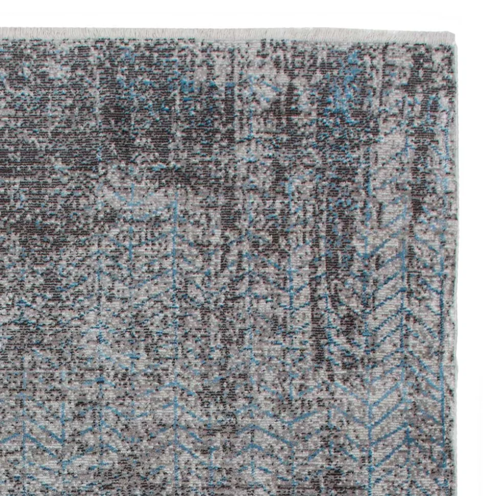 Weicher Teppich in Grau und Türkis - Serena