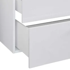 Weiße Badeinrichtung mit Doppel-Waschtisch - Matsu (vierteilig)