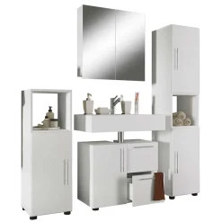 Weiße Badmöbel Kombi Set - Sua (vierteilig)