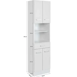 Weiße Badmöbel Kombi zum Aufstellen - Skiranov (vierteilig)