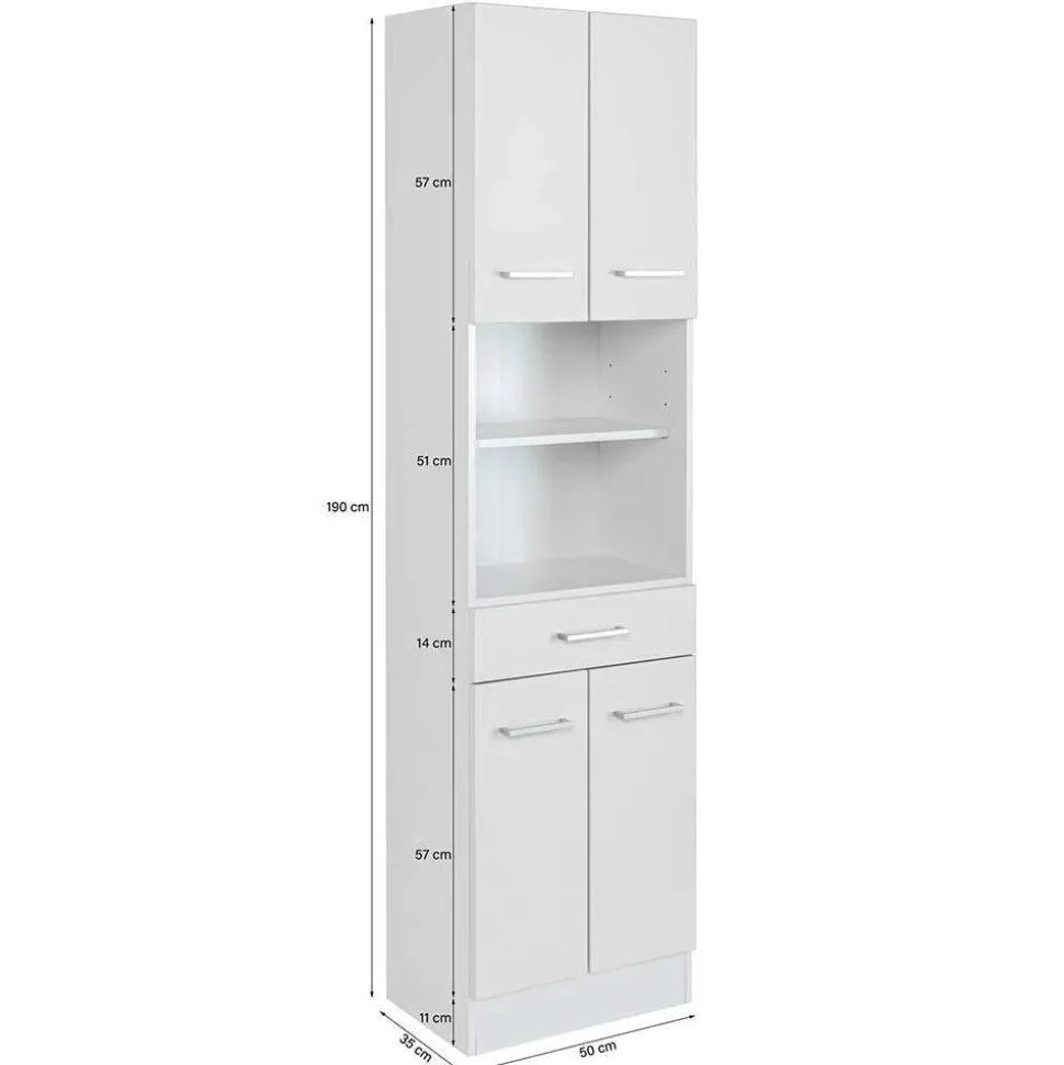 Weiße Badmöbel Kombi zum Aufstellen - Skiranov (vierteilig)