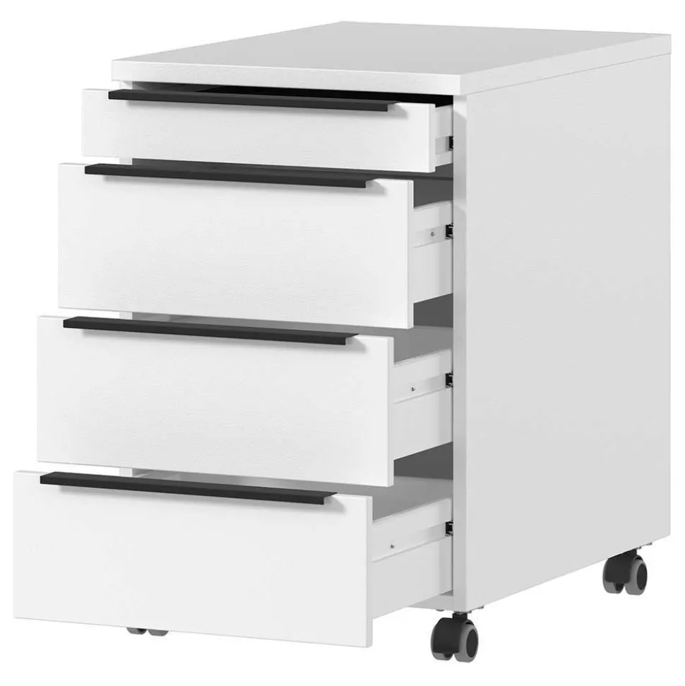 Weiße Büromöbel Kombination - Sparkle (vierteilig)