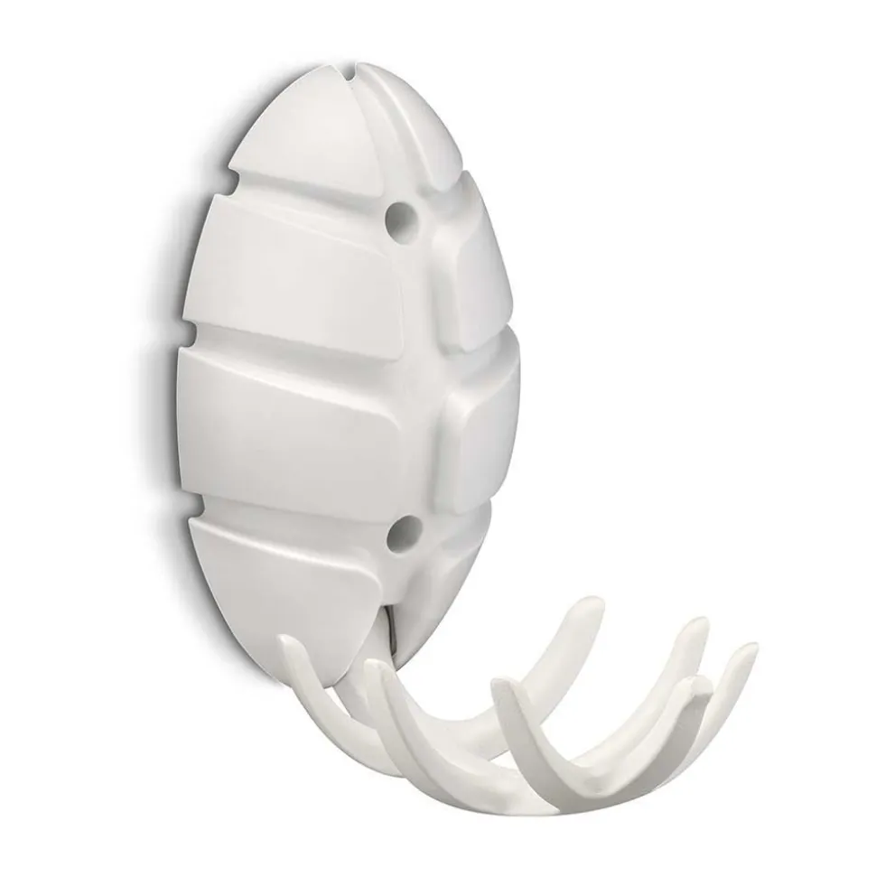 Weiße Design Klapphaken in Oval - Egetaria (6er Set)