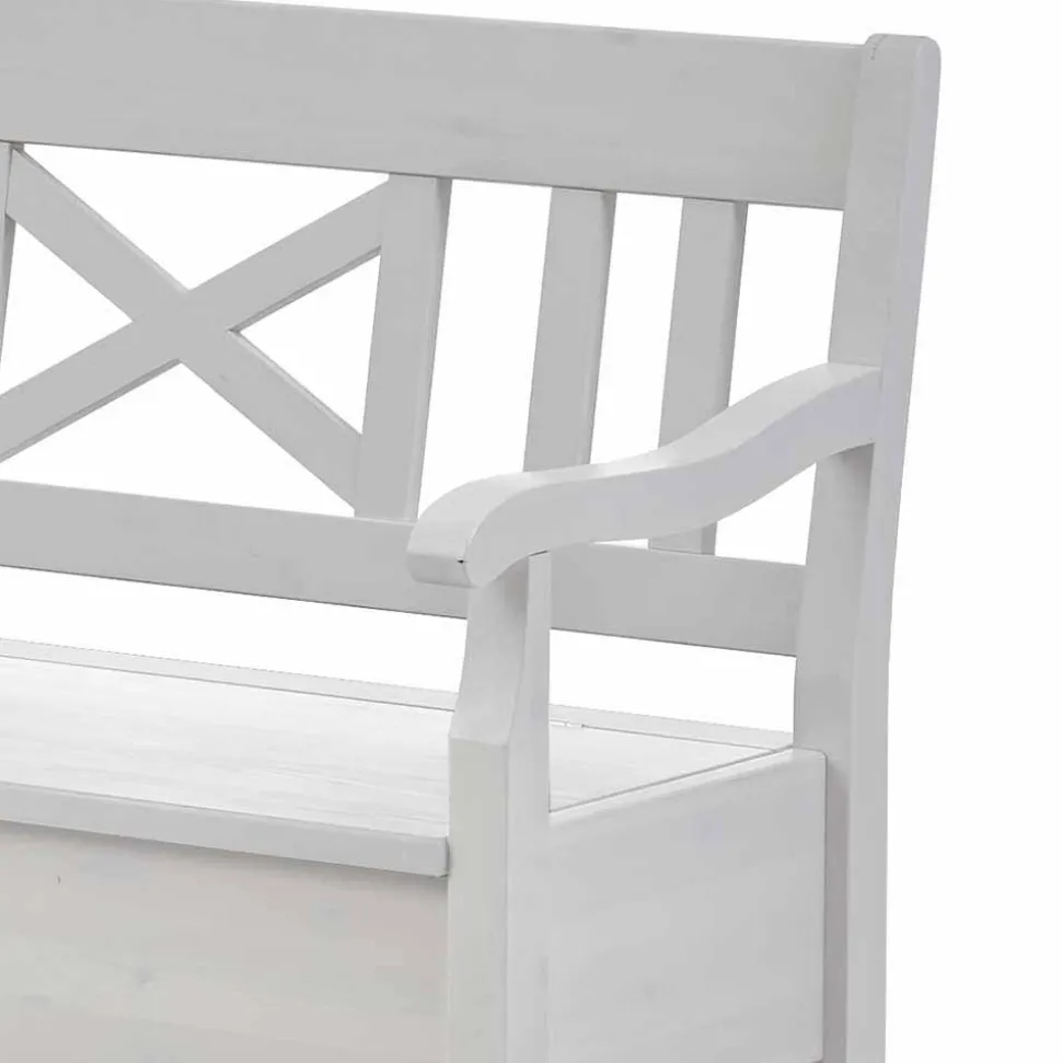 Weiße Eckbank Onesti aus Kiefer massiv