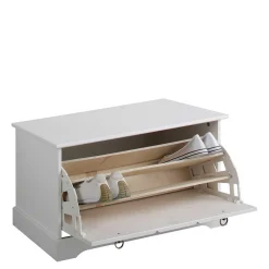 Weiße Flurbank mit Schuhklappe - Vesrav