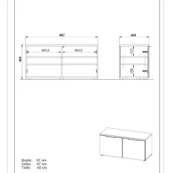 Weiße Flureinrichtung mit Glasbeschichtung - Kofi (fünfteilig)
