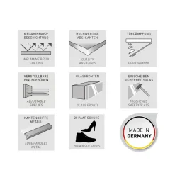 Weiße Flureinrichtung mit Glasbeschichtung - Kofi (fünfteilig)