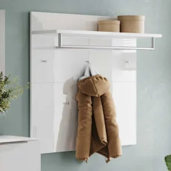 Weiße Flureinrichtung mit Glasbeschichtung - Kofi (fünfteilig)