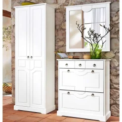 Weiße Flurmöbel im Landhausstil - Vesrav (dreiteilig)