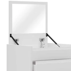 Weiße Hochkommode mit Spiegel aufklappbar - Ricks