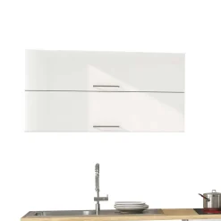 Weiße Küche ohne Geräte - Cuneo III (achtteilig)