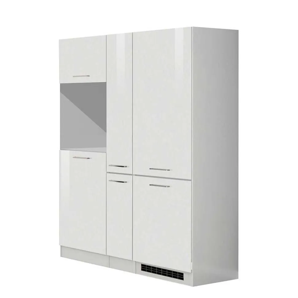 Weiße Küchenzeile ohne Elektrogeräte - Cuneo (neunteilig)