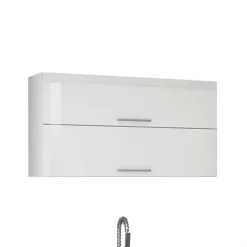 Weiße Küchenzeile ohne Elektrogeräte - Cuneo (neunteilig)