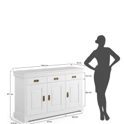 Weiße Kombi-Kommode im Landhausstil - Presto