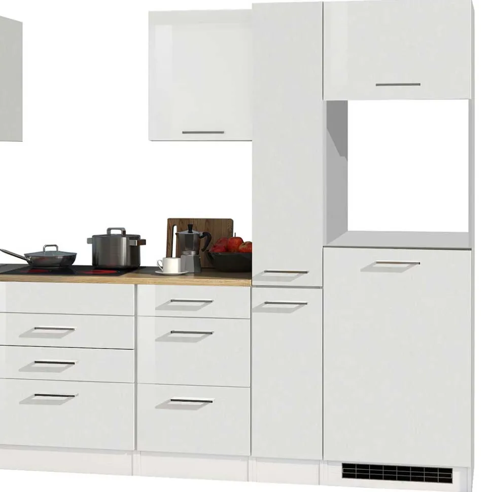 Weiße Leerblock Küche 320cm - Cuneo (achtteilig)